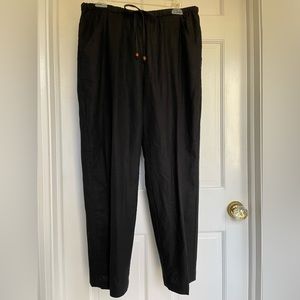 Black linen drawstring pants by Alfred Dunner size 12